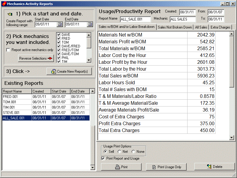 Mechanic Price Chart